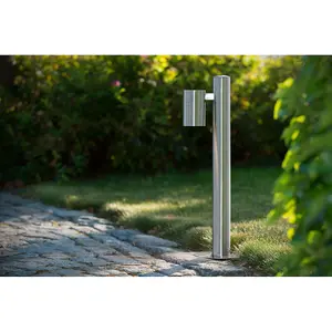 Lucide Arne-Led Modern Bollard Light Outdoor 6,3cm - LED - GU10 - 1x5W 2700K - IP44 - Satin Chrome