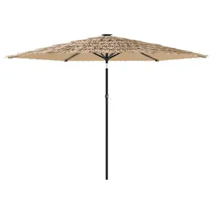 Berkfield Garden Parasol with Steel Pole Brown 288x288x225 cm