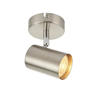 Luminosa Arezzo 1 Light Spotlight Satin Chrome Effect, Chrome Plate, GU10