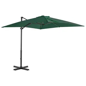 Berkfield Cantilever Umbrella with Aluminium Pole Green 250x250 cm