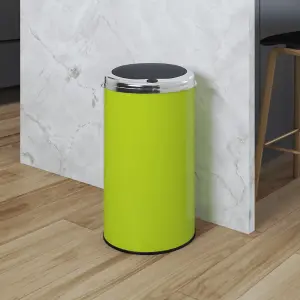 Inmotion 30L Lime Green Stainless Steel Kitchen Waste Dust Bin