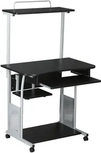 Computer Desk With Shelf Yaheetech Colour: Black