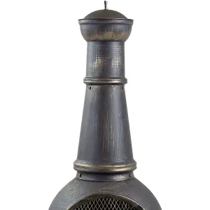 Bentley 120cm Extra-Large Open Bowl Mesh Cast Iron Patio Chiminea Heater Black