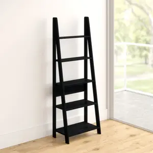 Arelious Ladder Bookcase Black