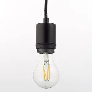 Luminosa Studio 1 Light Ceiling Pendant Matt Black, E27