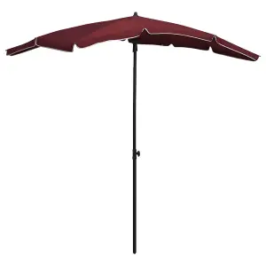 Berkfield Garden Parasol with Pole 200x130 cm Bordeaux Red