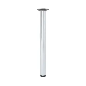 GoodHome Nantua 900mm Chrome effect Modern Worktop support leg (Dia)60mm