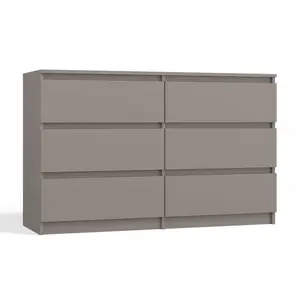 Olhouser 6 Drawer 120Cm W Double Dresser Grey