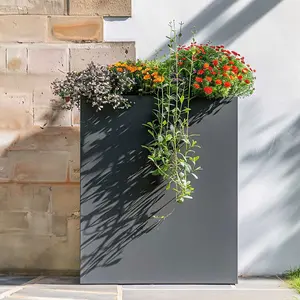 75cm Long Zinc Galvanised Matte Grey 90cm Tall Trough Planter