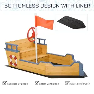 Sand pit Kids Children Sandpit Wooden Pirate Ship