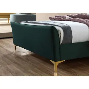 Birlea Clover Small Double Bed Frame In Green Fabric