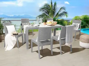 Garden Table Synthetic Material Light Grey FOSSANO