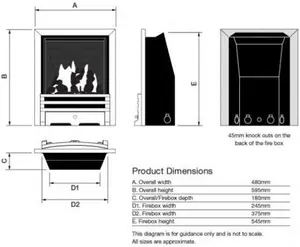 Focal Point Fires 3.5Kw Lorient Brushed Steel Full Depth Radiant Gas Fire - Chrome | Robert Dyas