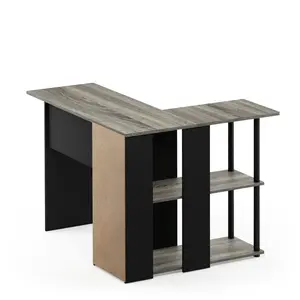 Angulo L-Shape Computer Desk Black / Grey