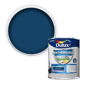 Dulux Weathershield Oxford blue Satinwood Exterior Metal & wood paint, 750ml