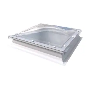 Mardome Trade Polycarbonate Roof Light 600mm x 600mm, Triple Skin, Clear, Fixed, Manual Trickle Vents with 150mm PVC Kerb