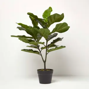 Homescapes Artificial Fiddle Leaf Fig Tree in Pot, 75 cm Tall