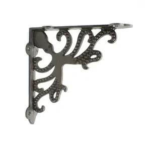 Oakcrafts - Pair of Antique Cast Iron Octopus Shelf Brackets - 180mm x 180mm