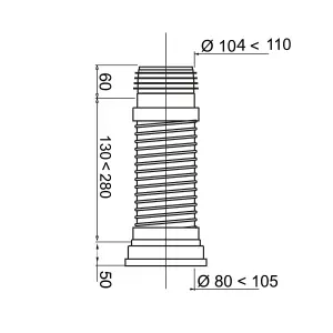 Wirquin Push-fit Flexible Pan connector (Dia)110mm