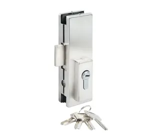 Centre lock US 20, flat bolt, brushed stainless steel