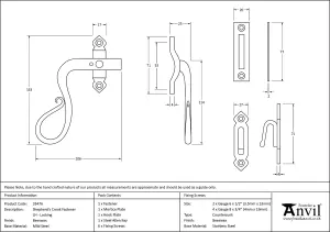 From The Anvil Beeswax Locking Shepherd's Crook Fastener - LH