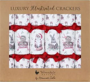 Wrendale Winter Woodland Countryside Animals Set Of 6 Luxury Christmas Crackers