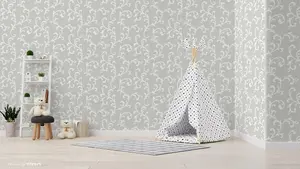 SK Filson Grey Acanthus Scroll Wallpaper