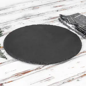 Argon Tableware - Round Slate Placemats - 30cm - Pack of 6