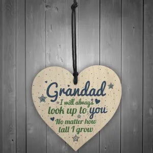 Red Ocean Gifts For Dad Grandad Grandpa Wooden Hanging Heart Sign Plaque Birthday Men Father Gifts For Him