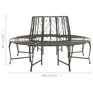 Berkfield Garden Tree Bench 160 cm Steel