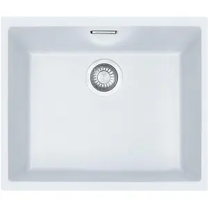 Franke Sirius SID110-50PW 1.0 Bowl Tectonite Undermount White Kitchen Sink