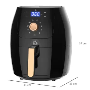 HOMCOM Air Fryer 1700W 5.5L with Digital Display Adjustable Temperature