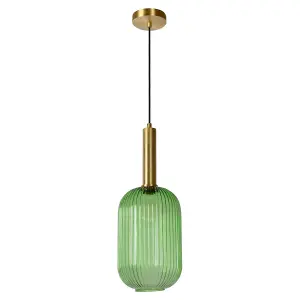 Lucide Maloto Retro Pendant Light 20cm - 1xE27 - Green