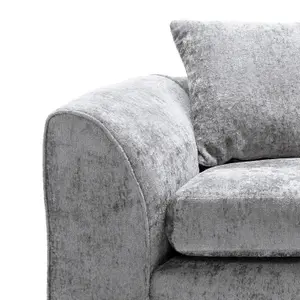 Harriet Crushed Chenille 2 Seater Sofa in Light Grey