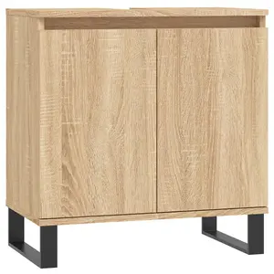 Berkfield Bathroom Cabinet Sonoma Oak 58x33x60 cm Engineered Wood