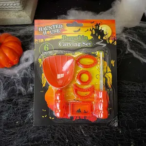 Halloween Pumpkin Carving Set 6 Piece Carving Tools for Halloween Orange