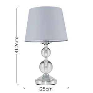 Feist 44.5Cm Clear Table Lamp Grey / LED Bulb