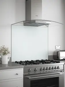 White Mist Glass Kitchen Self Adhesive Splashback 900mm x 750mm