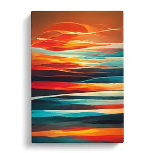 Sunset In Abstract No.6 - Wrapped Canvas Print 60cm H x 40cm W x 3cm D