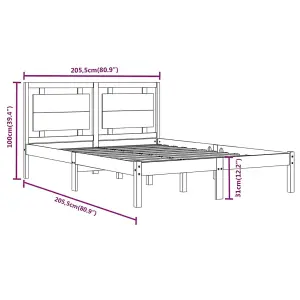 Berkfield Bed Frame White Solid Wood 200x200 cm