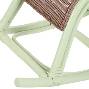 Rattan Kids Rocking Chair Light Green ASPRIA