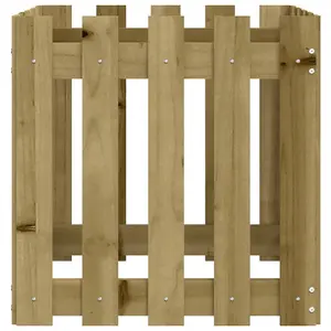 Berkfield Garden Planter with Fence Design 50x50x50 cm Impregnated Wood Pine