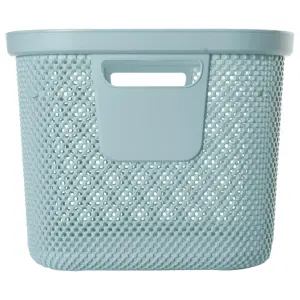 Keeeper Laundry Basket with Side Handles & Air-Permeable Nordic Blue