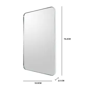 Mccreery Metal Flat Wall Mirror Satin Brass / 76.2cm H x 55.9cm W