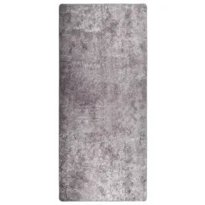 Berkfield Rug Washable 80x300 cm Grey Anti Slip