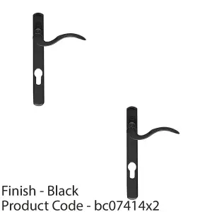 2 PACK - Multi-Point Locking Door Handle - EURO PROFILE - Slim Matt Black RIGHT HAND