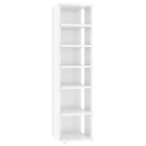 Berkfield Shoe Cabinet High Gloss White 27.5x27x102 cm Engineered Wood