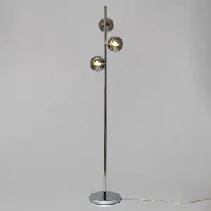 Litecraft Laszlo Chrome 3 Light Floor Lamp