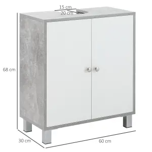 kleankin Bathroom Under Sink Cabinet Vanity Unit with Adjustable Shelf Space Saver