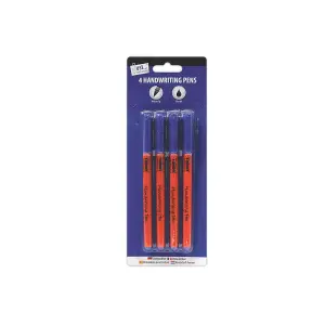 Just Stationery Handwriting Pen (Pack of 4) Blue/Orange (One Size)